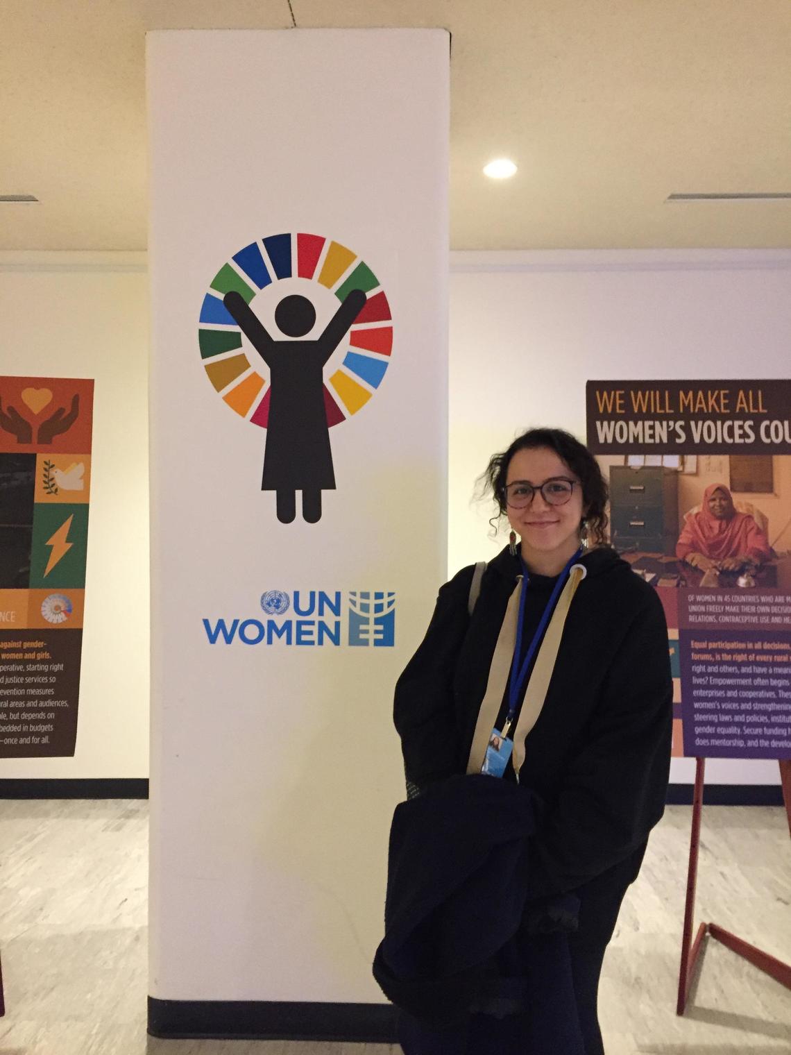 University of Calgary MA student Negin Saheb Javaher presented at the United Nations Commission on the Status of Women Symposium in New York last month. 