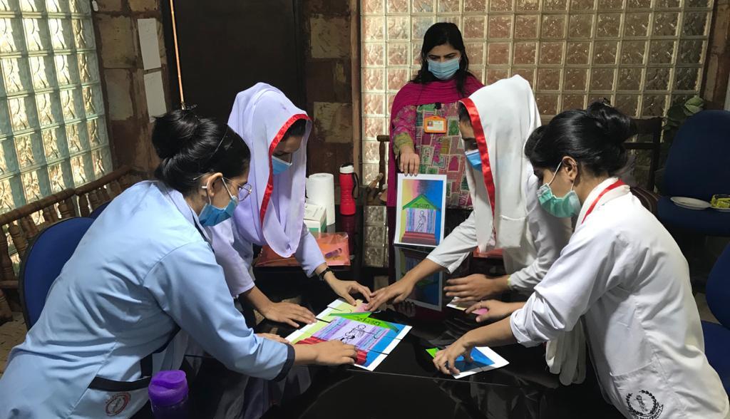 Shireen Shehzad Bhamani training midwives in Koohi Goth Karachi, Pakistan.