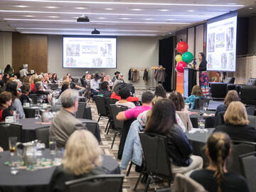 Guests listening to the 2023 Marguerite Schumacher Memorial Alumni Lecture 