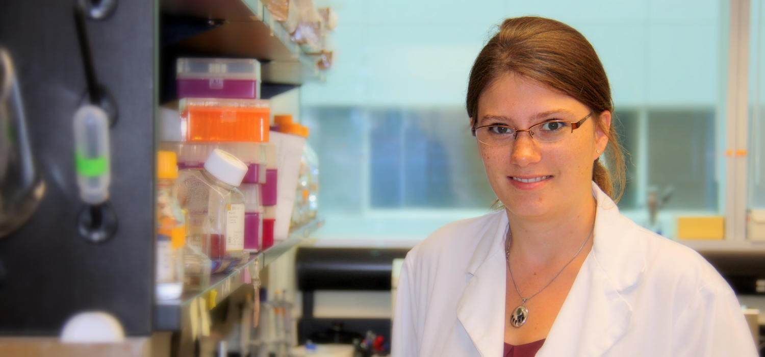 Antonia Klein, a post-doctoral scholar in the Faculty of Veterinary Medicine, is passionate about Alzheimer's research. Photos by Rahil Tarique