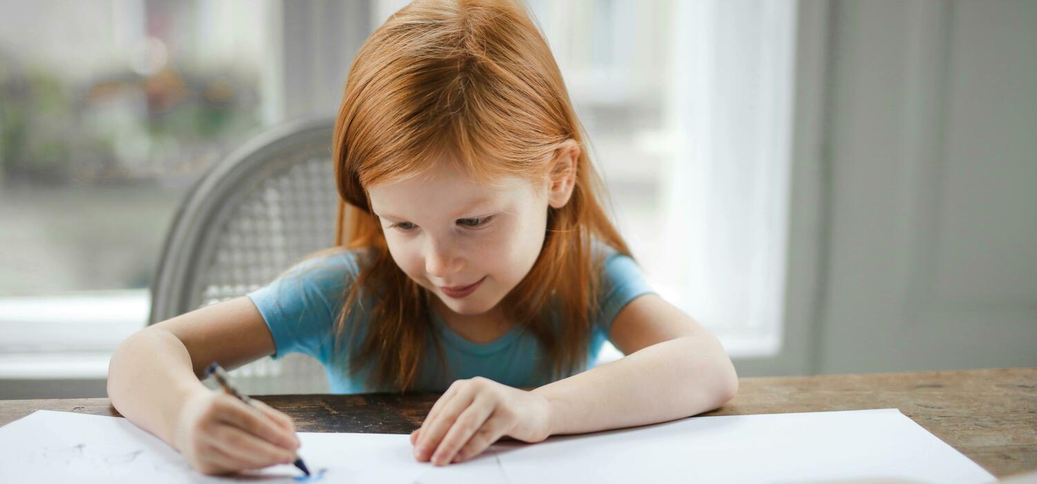 Child studying