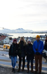 Third-year landscape architecture students, from left: Alexia Caron-Roy, Eva Stoklasova, Emily Young, Ben Hettinga, Tara Khazai, Iuliana Morar in Norway to learn about winter city design. Photo courtesy Alexia Caron-Roy