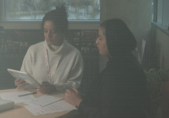 Trainees studying