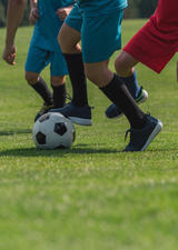 playing soccer